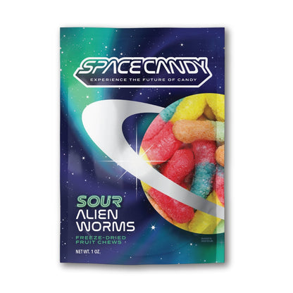 Space Candy Freeze Dried Sour Alien Worms 1.27oz - 12ct