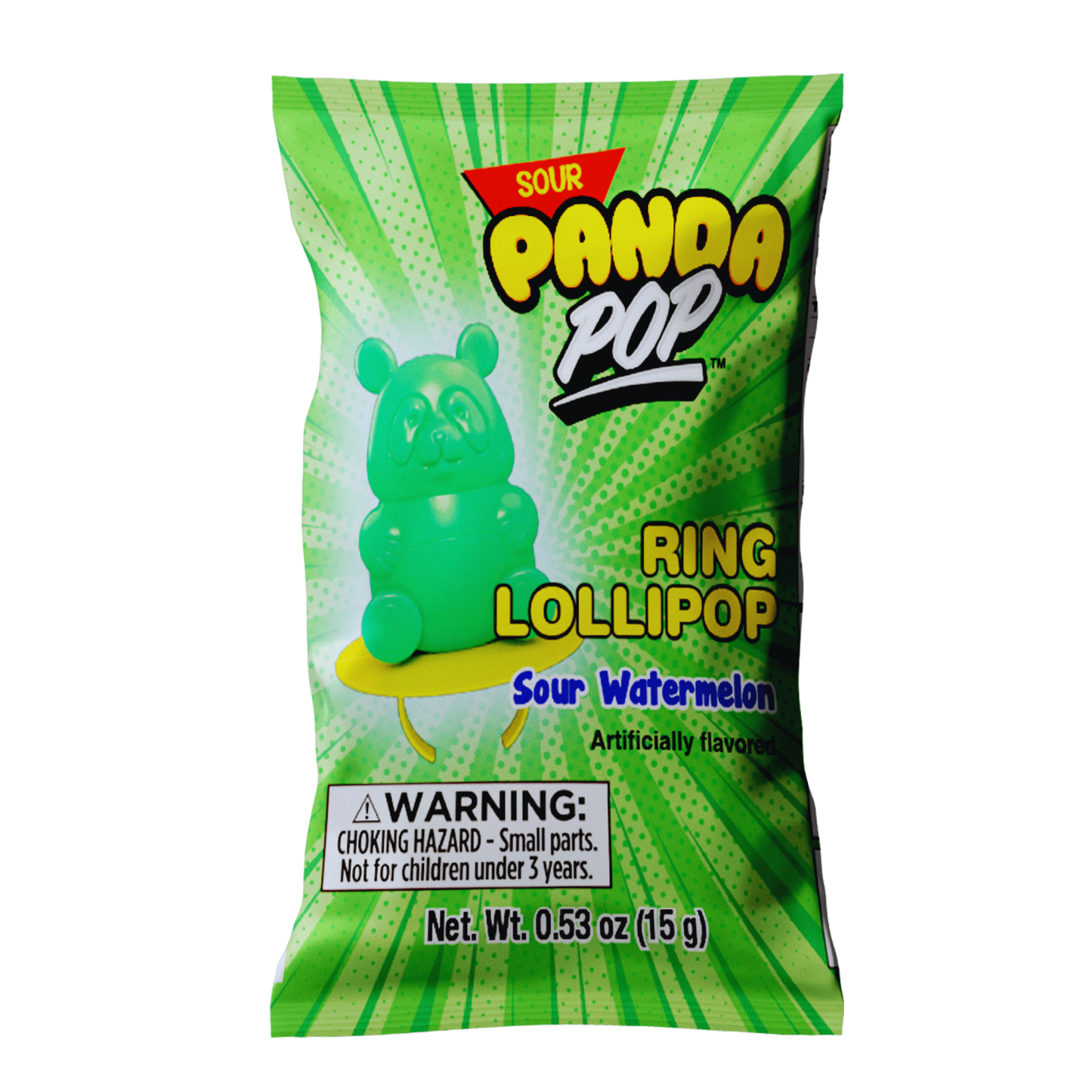 Sour Panda Pops Ring Lollipops 0.53oz 24ct