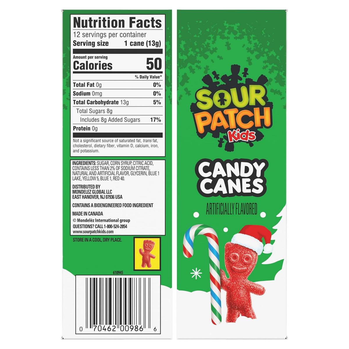 Sour Patch Kids Holiday Candy Canes 5.29oz 12ct