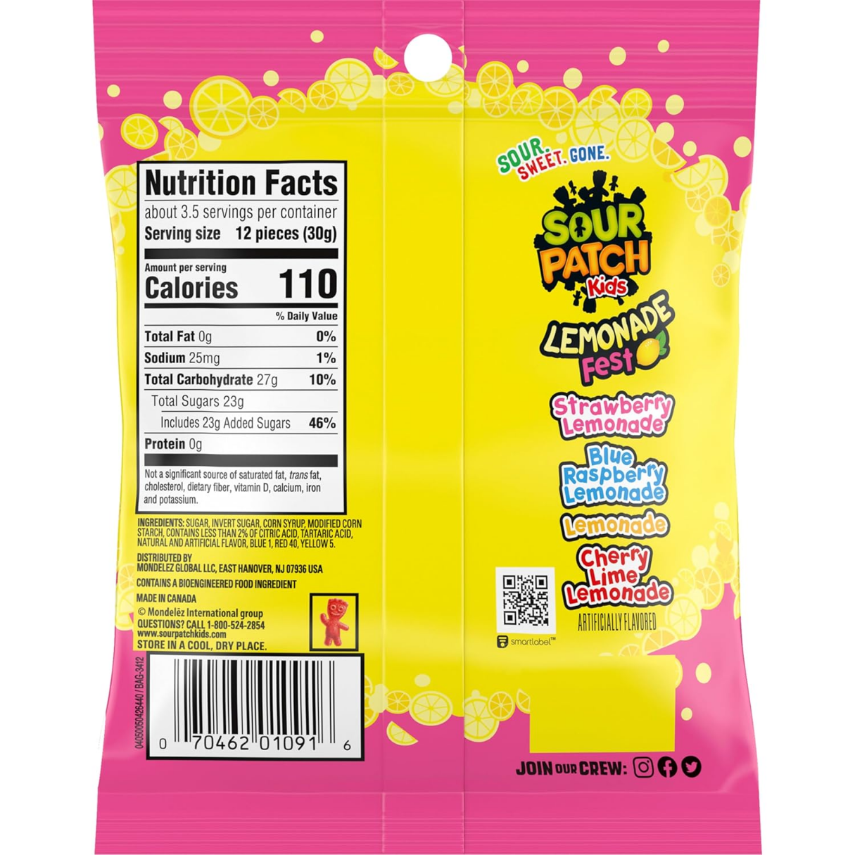 Sour Patch Kids Lemonade Fest 3.61oz 12ct