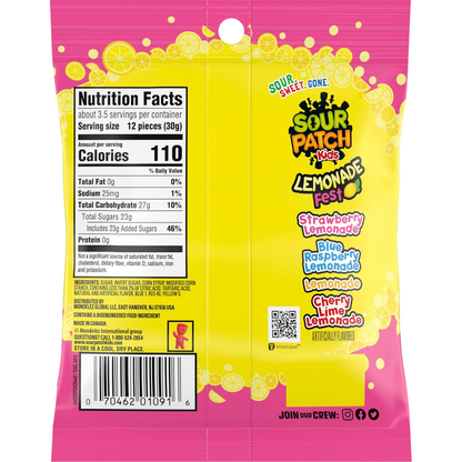 Sour Patch Kids Lemonade Fest 3.61oz 12ct