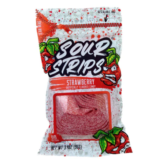 Sour Strips Strawberry 3.4oz 12ct