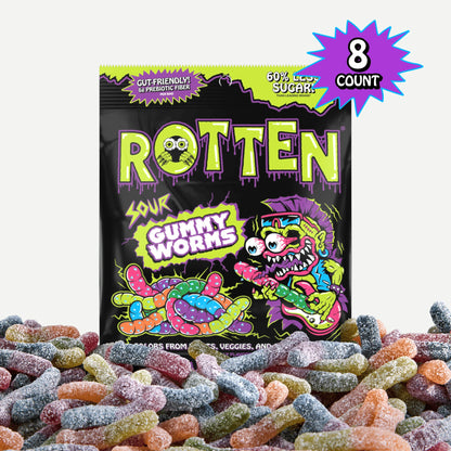 Rotten Sour Gummy Worms 1.8oz - 8ct