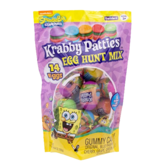 Krabby Patties Gummies Plastic Eggs 4.44oz - 12ct