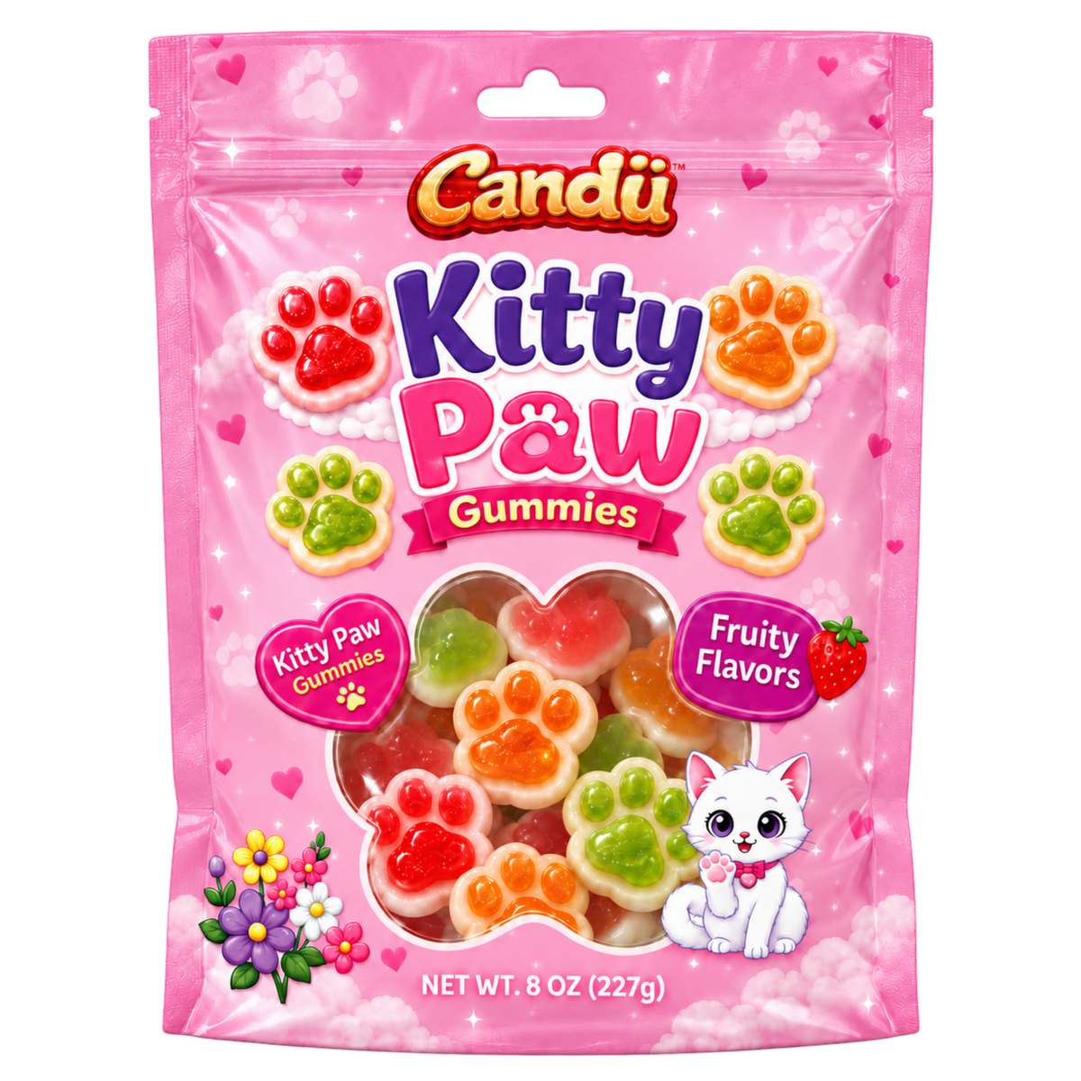 Spring Kitty Paw Gummy Candy 8oz 12ct