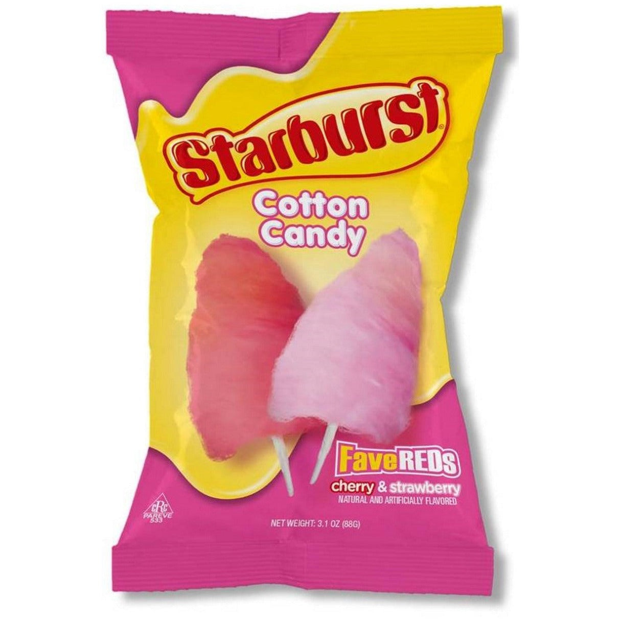 Starburst Favorite Reds Cotton Candy 3.1oz - 12ct