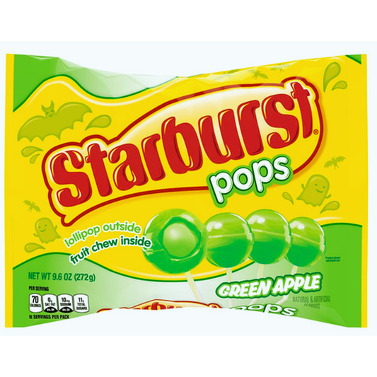 Starburst Green Apple Pops with Fruit Chew Inside 9.6oz 12ct