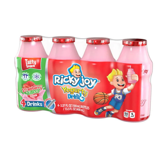 Ricky Joy Yogurty Drink Strawberry Blast Flavor 13.5 FL OZ - 10ct