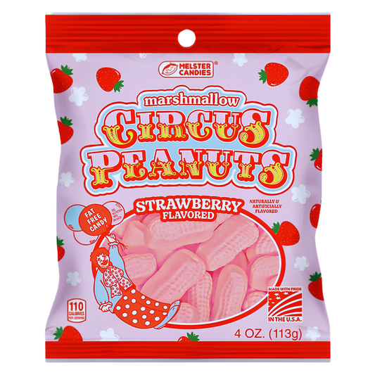 Strawberry Circus Peanuts Peg Bag 4oz 10ct
