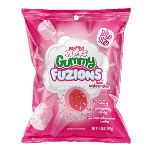 Stuffed Puffs Sour Watermelon Gummy Fuzions 4.36oz - 8ct