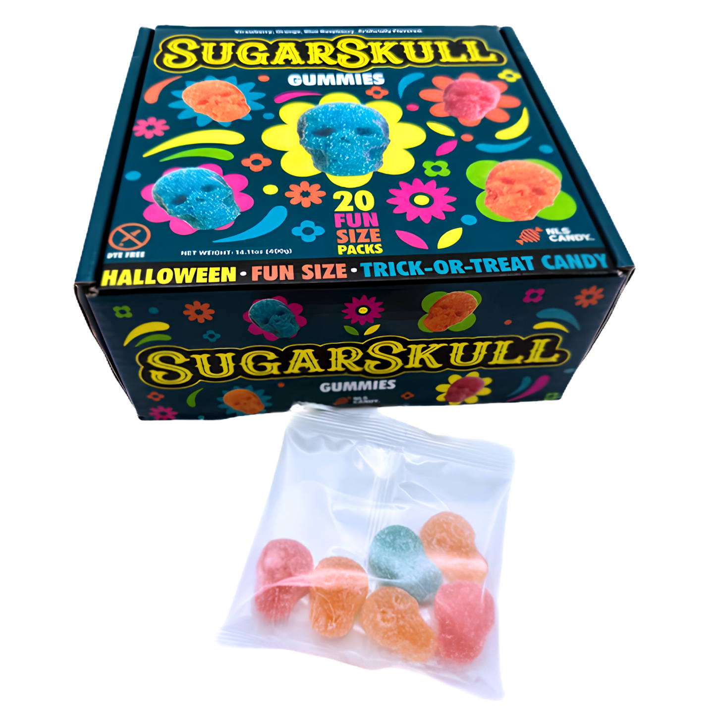 Sugar Skull Halloween Gummies Fun Size Packs 14.11oz 120ct