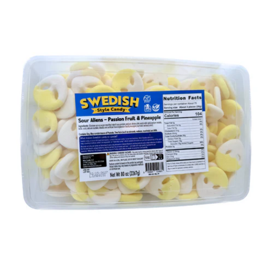 Swedish Style Sour Passion Fruit and Pineapple Gummy Aliens Bulk - 5lb