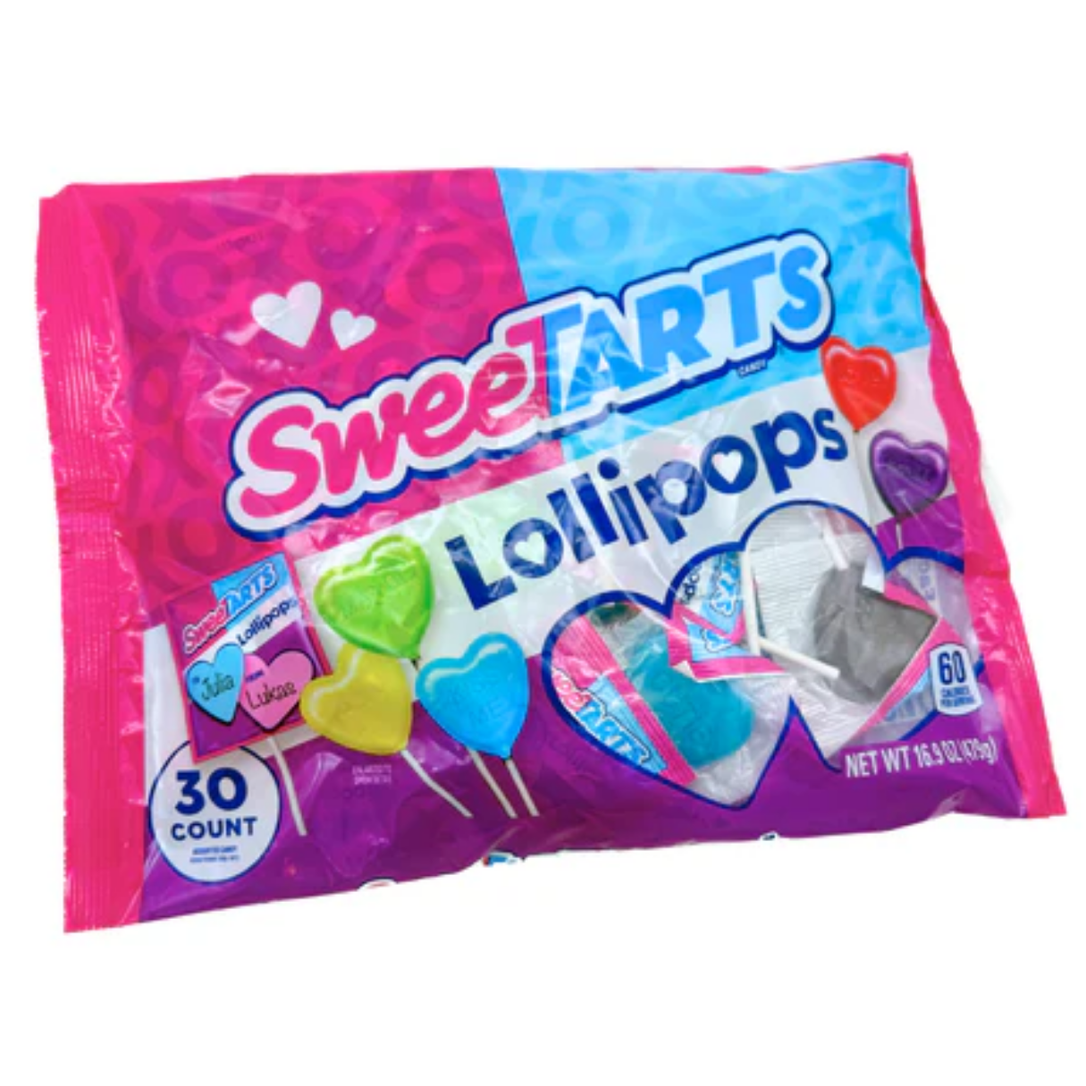 SweeTarts Valentine's Lollipops 30pcs / 6ct
