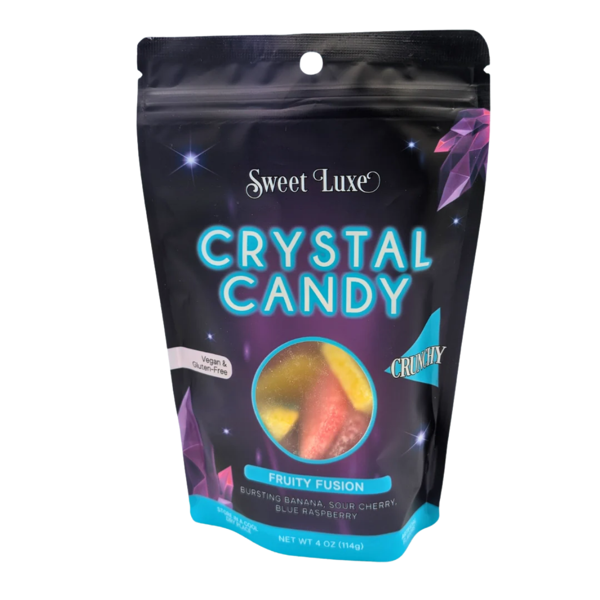 Sweet Luxe Crystal Candy Extra Crunchy Fruity Fusion 4.02oz - 12ct