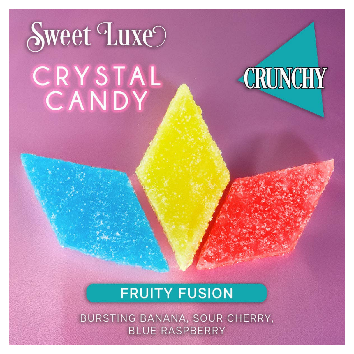 Sweet Luxe Crystal Candy Extra Crunchy Fruity Fusion 4.02oz - 12ct