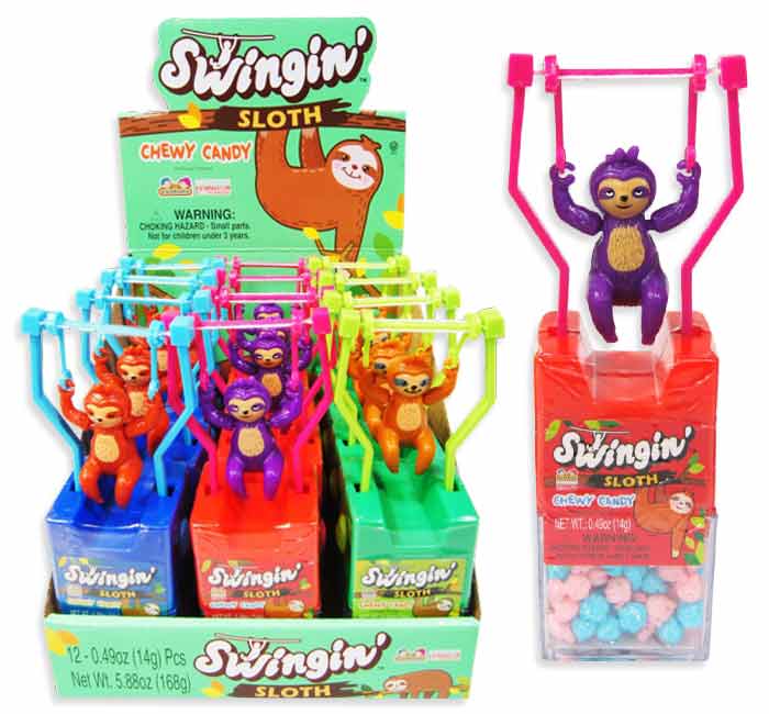 Kidsmania Swingin' Sloth Chewy Candy 0.49oz - 12ct