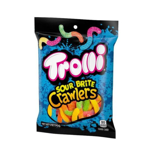 Trolli Gummy Sour Brite Crawlers Peg Bag 5oz - 12ct