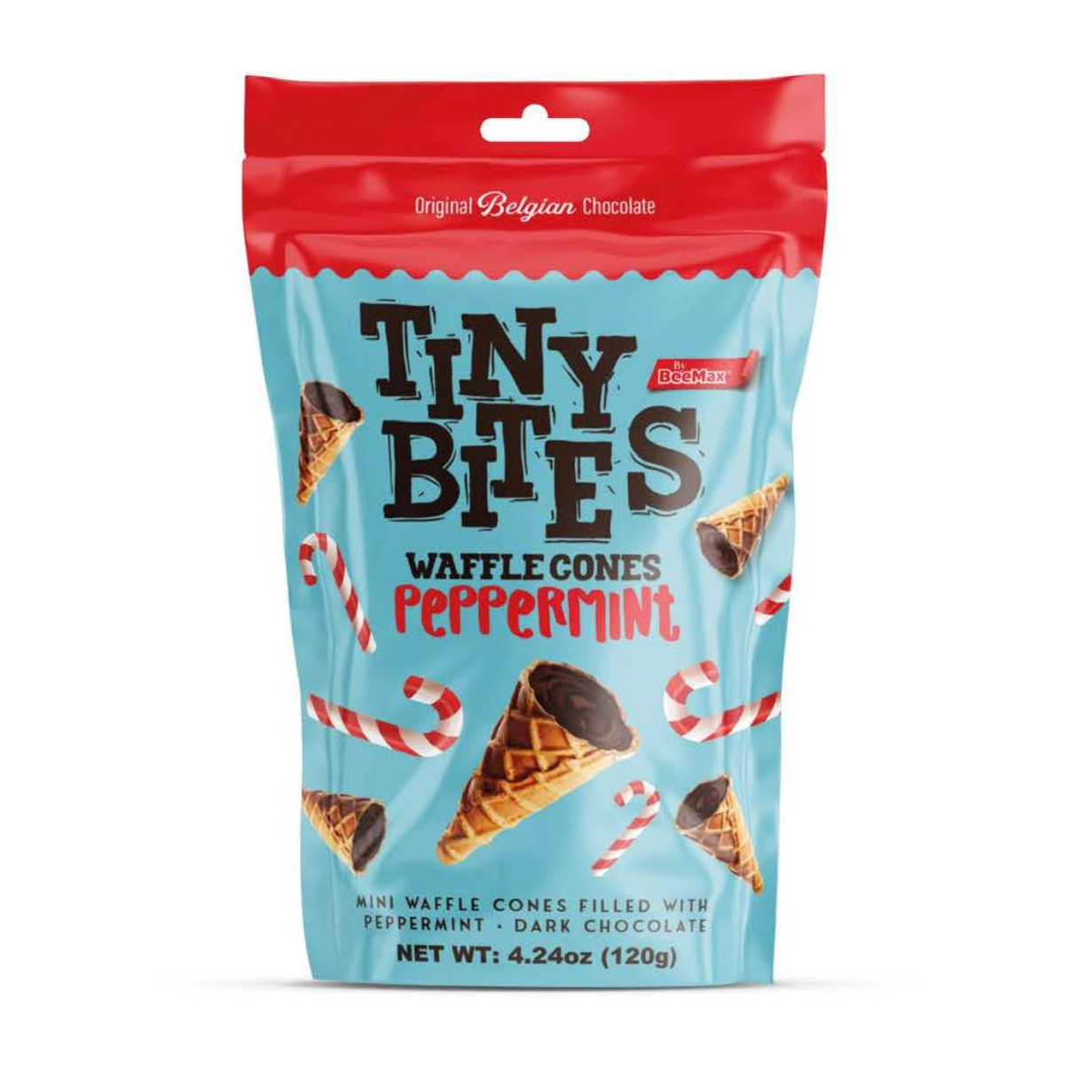 Beemax Tiny Bites Peppermint Waffle Cones 4.24oz - 12ct