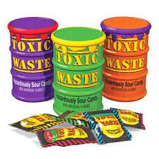 Toxic Waste Colored Drums Candy 1.7oz -  12ct