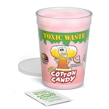 Toxic Waste Sour Cotton Candy Watermelon Flavor Tub 1.58oz 24ct