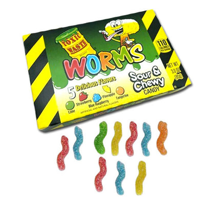 Toxic Waste Sour Worms Candies 3oz - 12ct