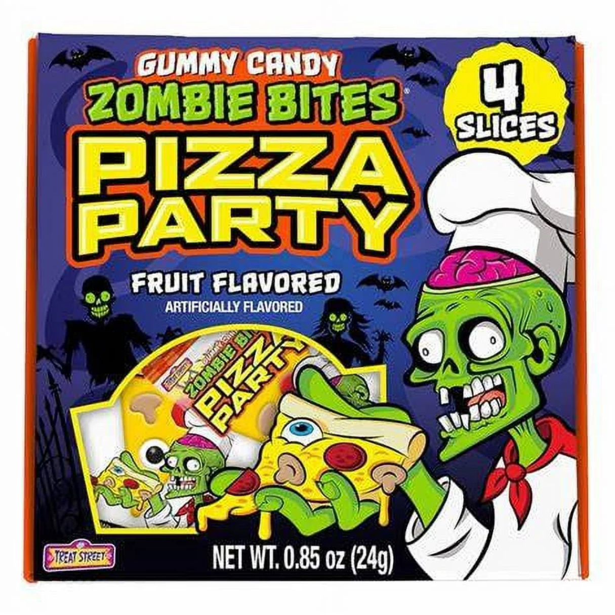 Treat Street Gummy Candy Zombie Bites Pizza Party 0.85oz - 8ct