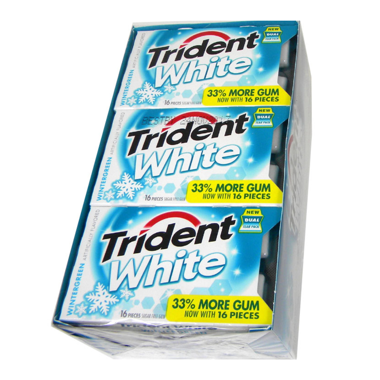 Trident White Sugarless Gum Wintergreen - 9ct
