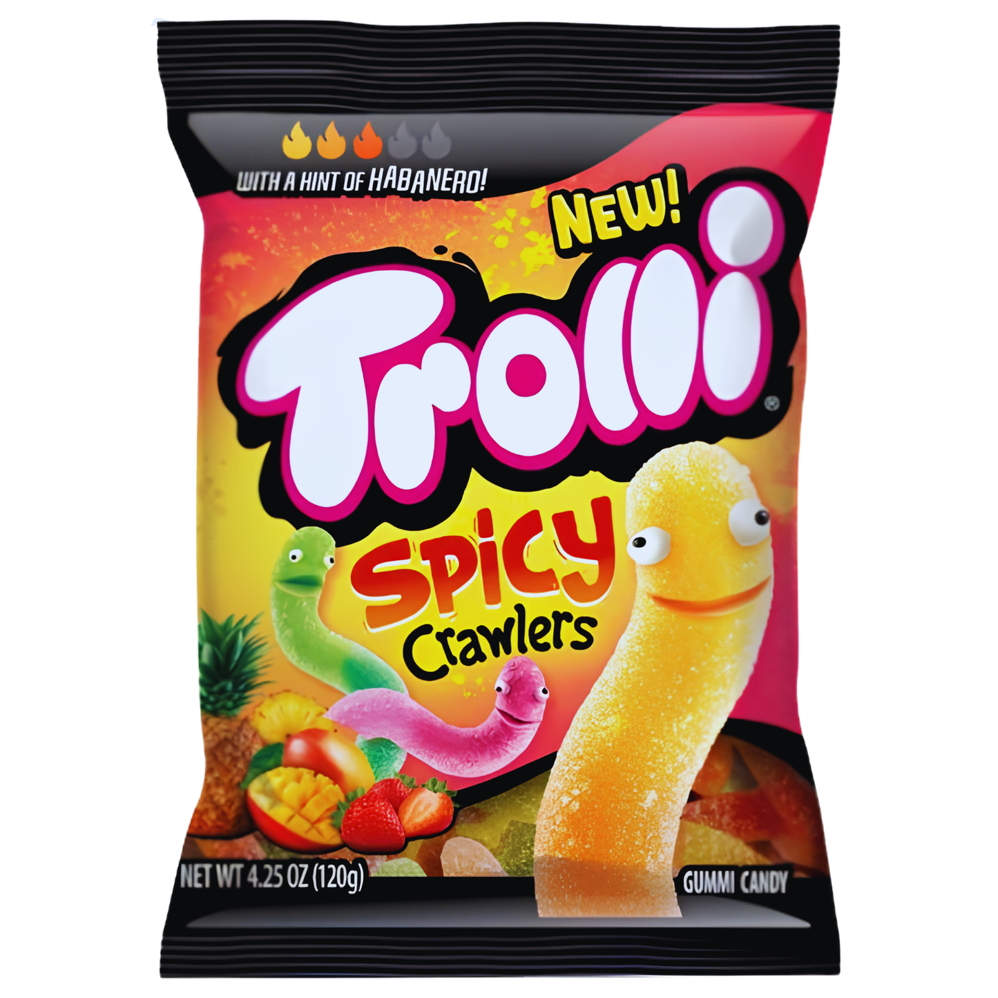Trolli Spicy Crawlers Sour Gummy Worms 4.5oz 12ct