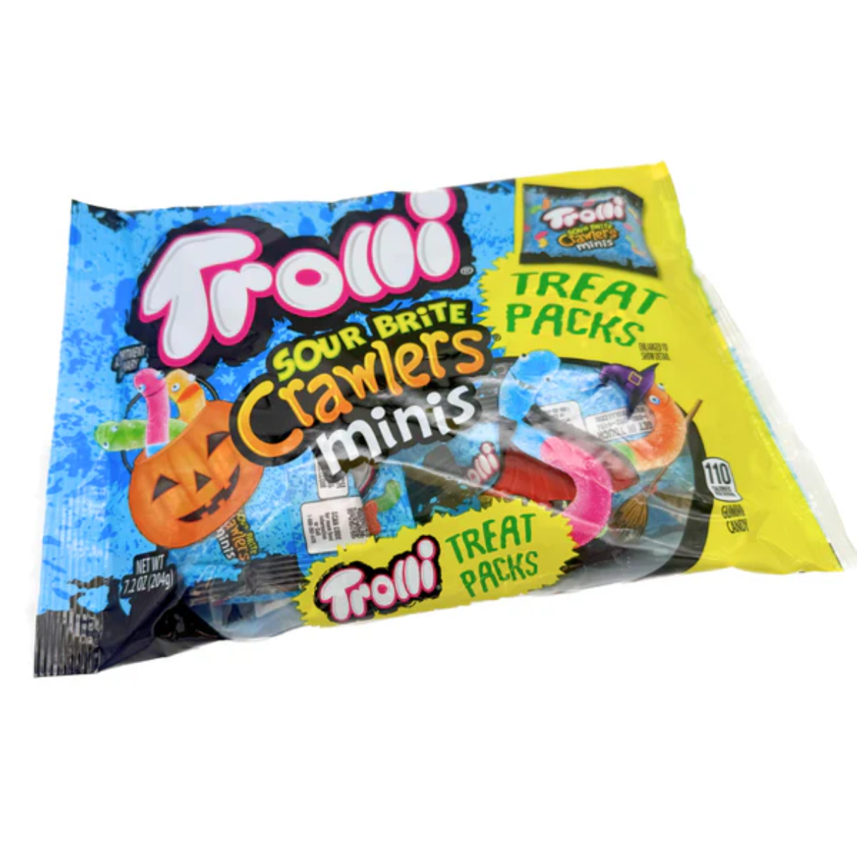 Trolli Sour Brite Crawlers Minis Treat Packs 7.2oz 12ct