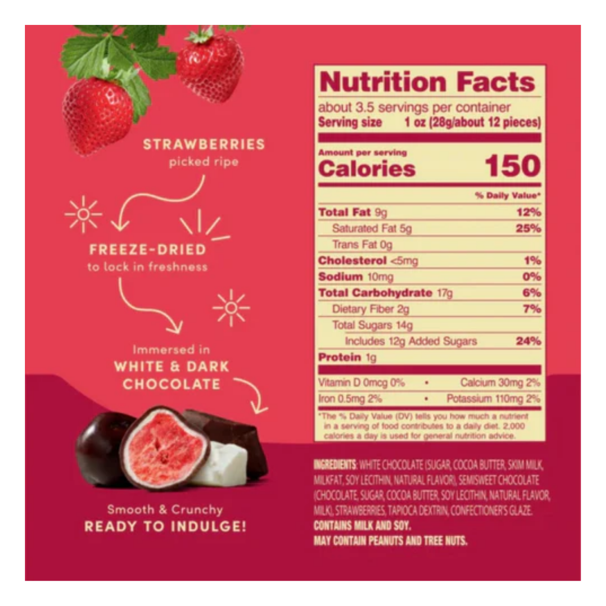 Tru Fru Nature's Strawberries in White & Dark Chocolate 3.4oz - 6ct