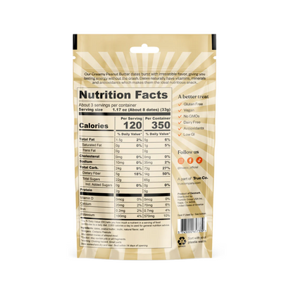 True Dates Creamy Peanut Butter 3.5oz - 12ct