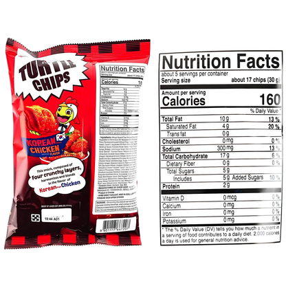 Turtle Chips Korean Chicken 160g (5.65oz) 12ct ($4.75/pc)