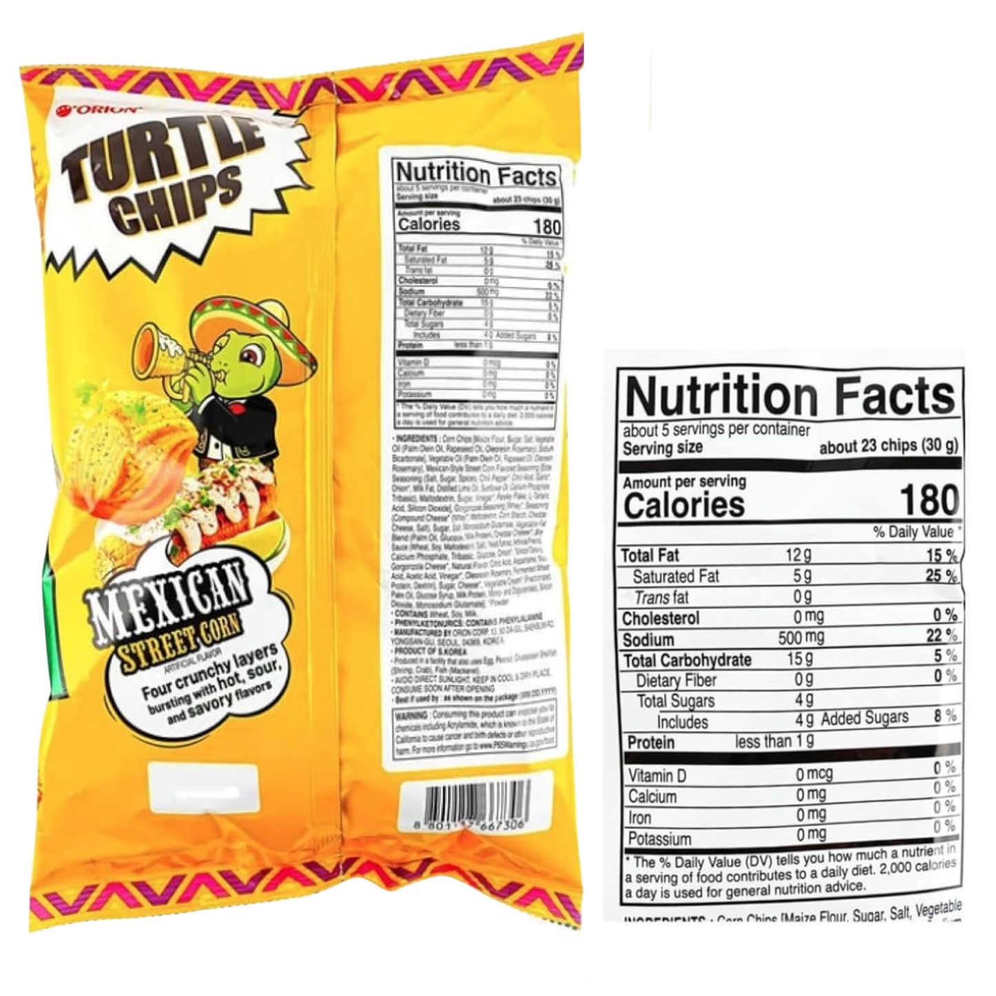 Turtle Chips Mexican Corn 160g (5.65oz) 12ct ($4.75/pc)