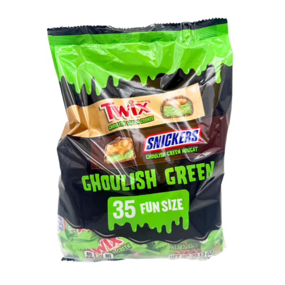 Twix & Snickers Ghoulish Green 35pc 20.13oz Bulk Bag