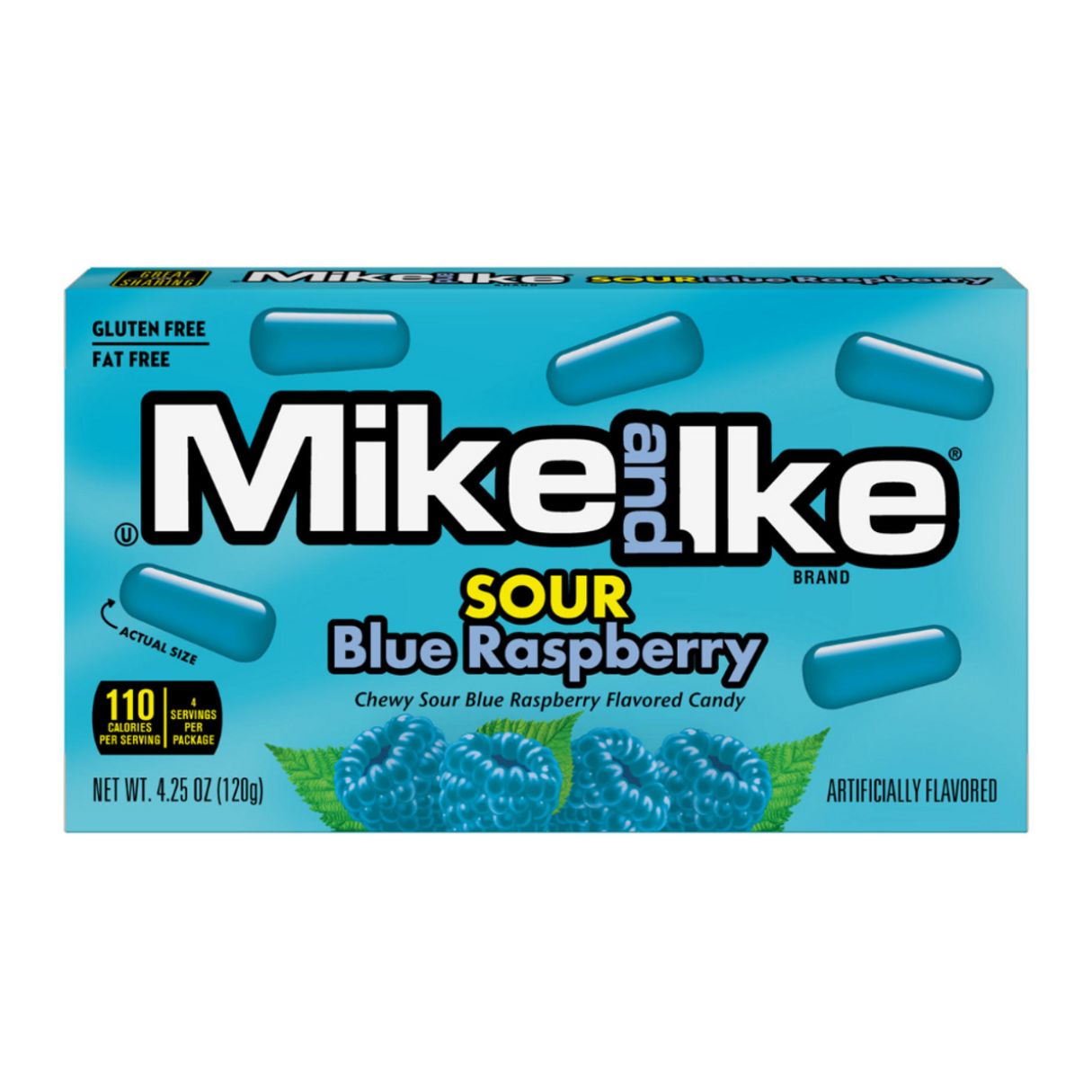 Mike and Ike Sour Blue Raspberry Theater Box 4.25oz - 12ct