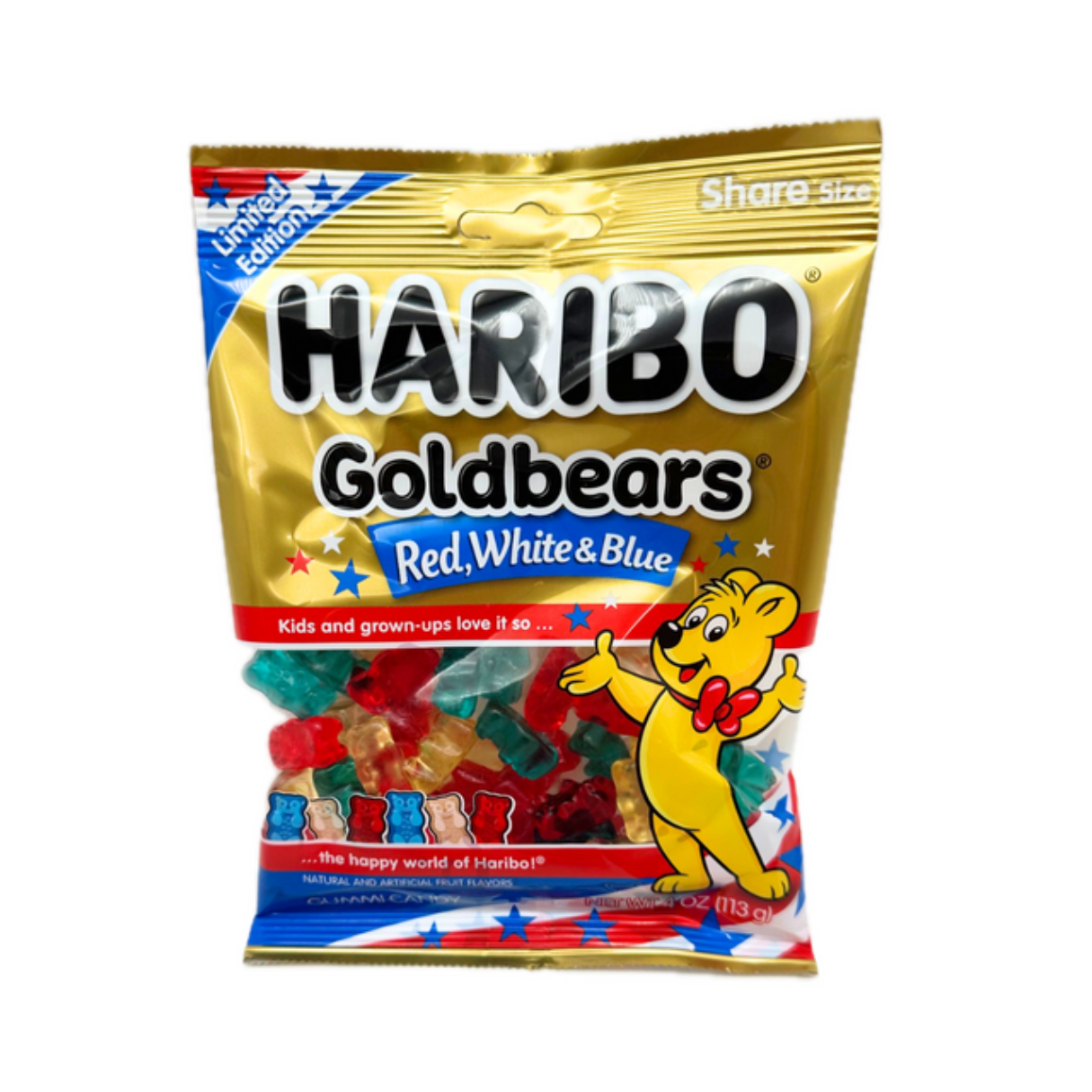 Haribo Red, White & Blue Goldbears 4oz - 12ct