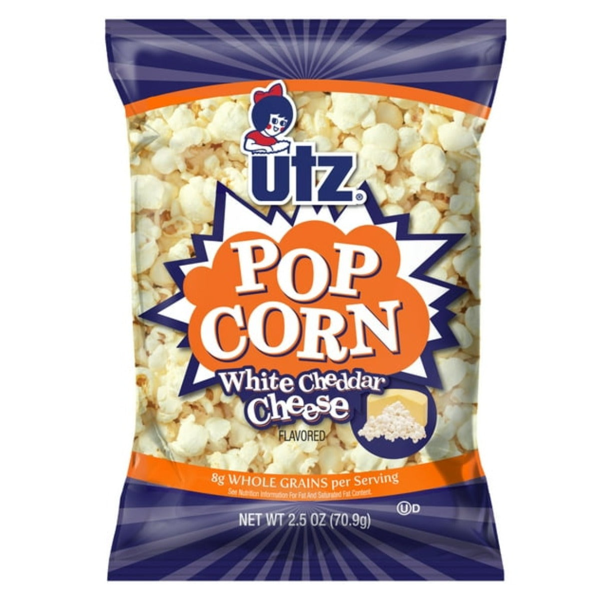 Utz White Cheddar Popcorn 2.5oz - 14ct