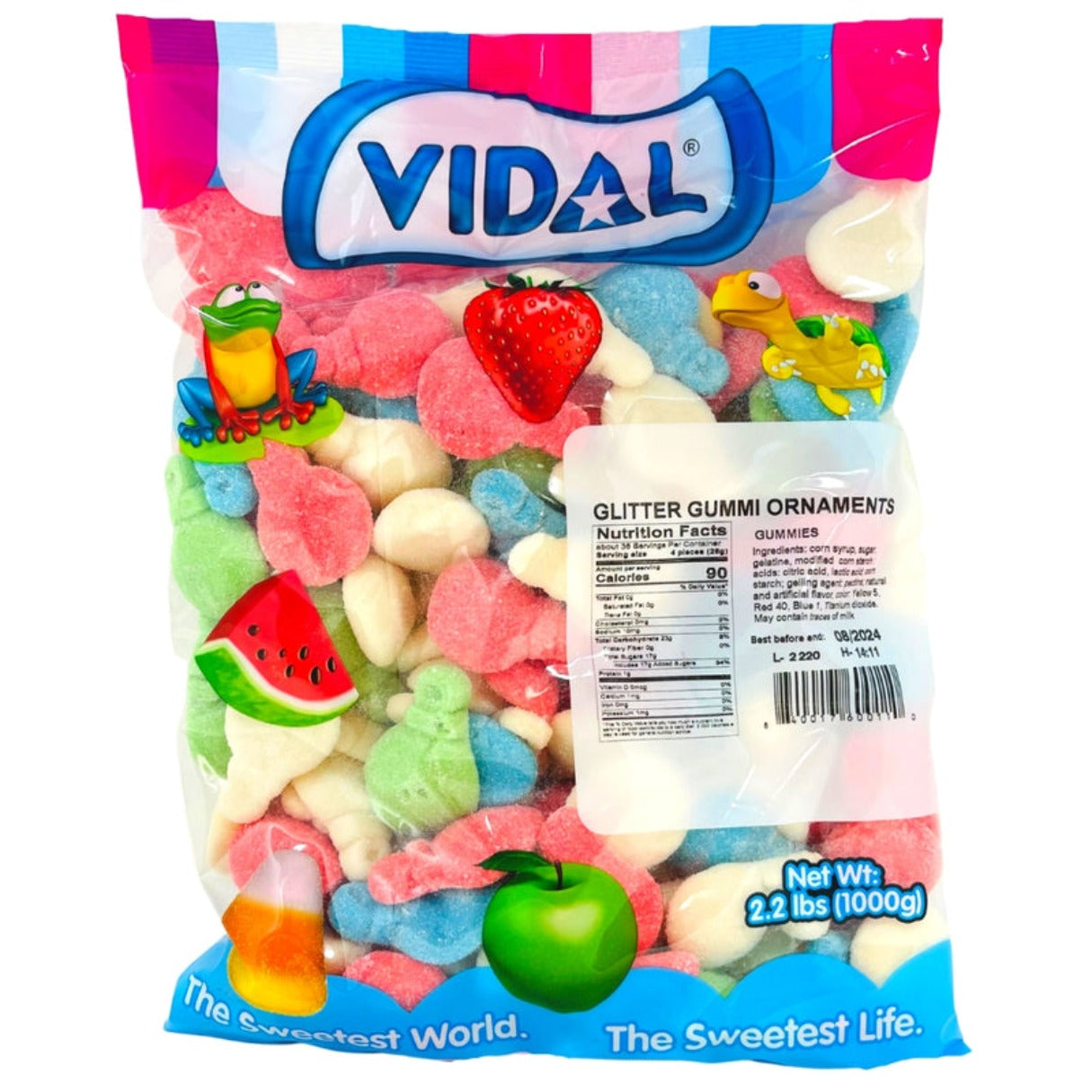 Vidal Gummi Glitter Ornaments Bulk Bag 2.2lb - 1ct