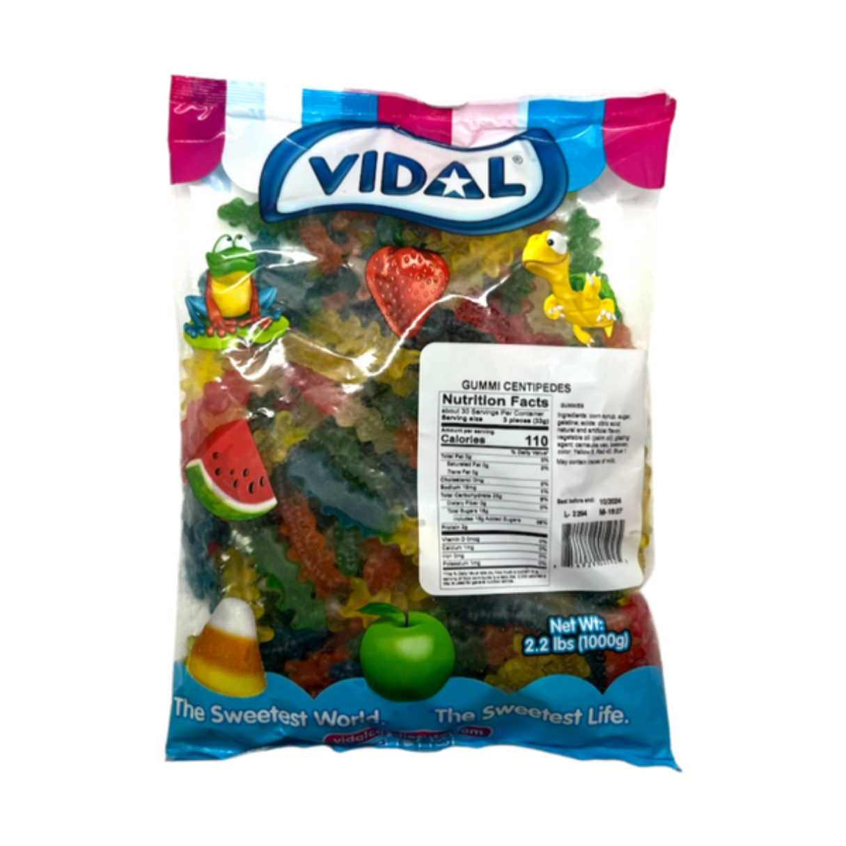 Vidal Gummi Centipedes Bag 2.2lb - 1ct
