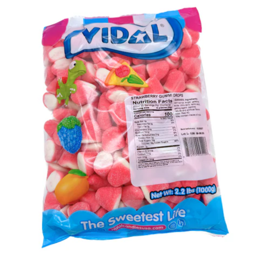 Vidal Strawberry Gummi Drops - 2.2lb 12t