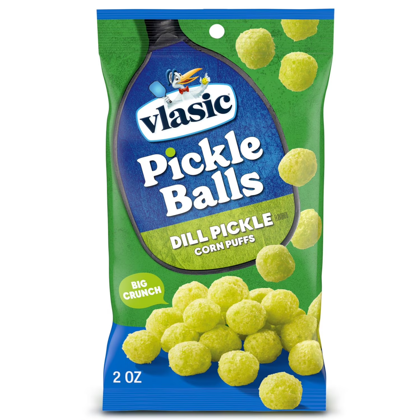 Vlasic Pickle Balls Dill Pickle Corn Puffs  2oz - 12ct