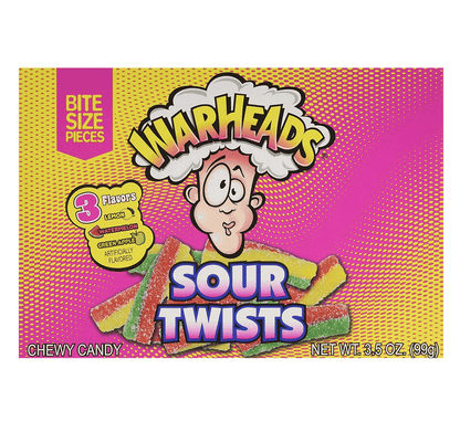 Warheads Sour Twists Box 3.5oz - 12ct
