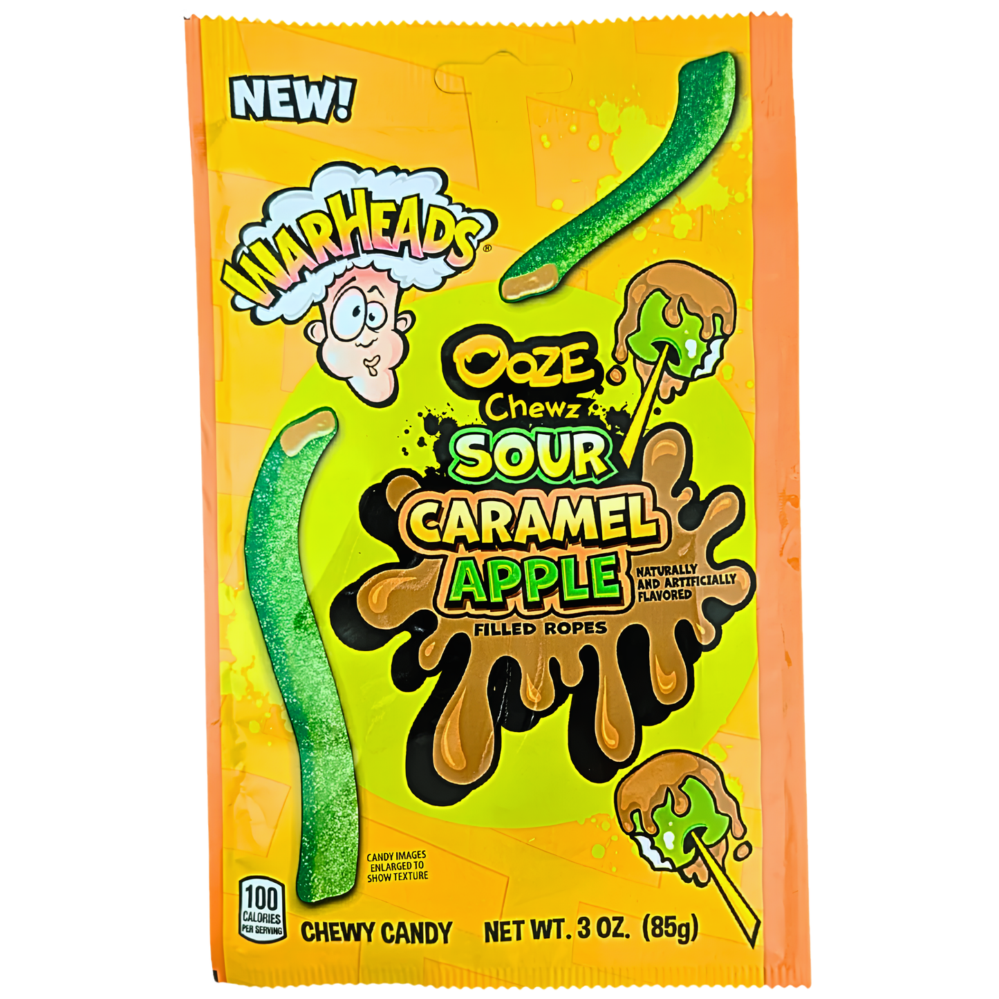 Warheads Sour Caramel Apple Filled Ropes 3oz 12ct