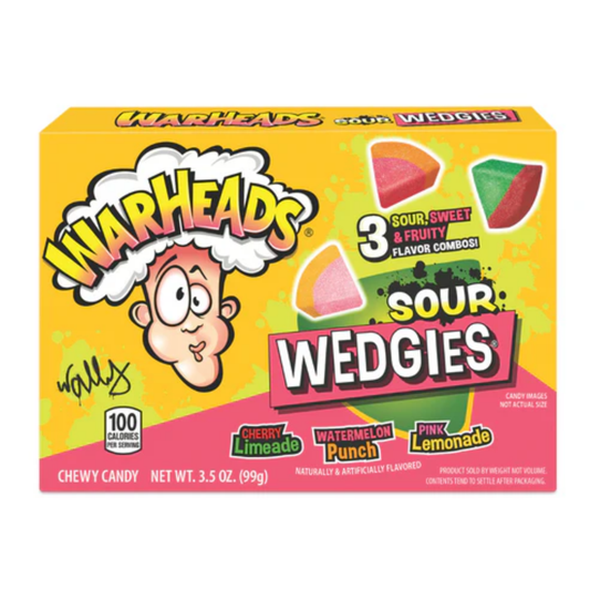 Warheads Wedgies Chewy Candy Theater Box  3.5oz 12ct