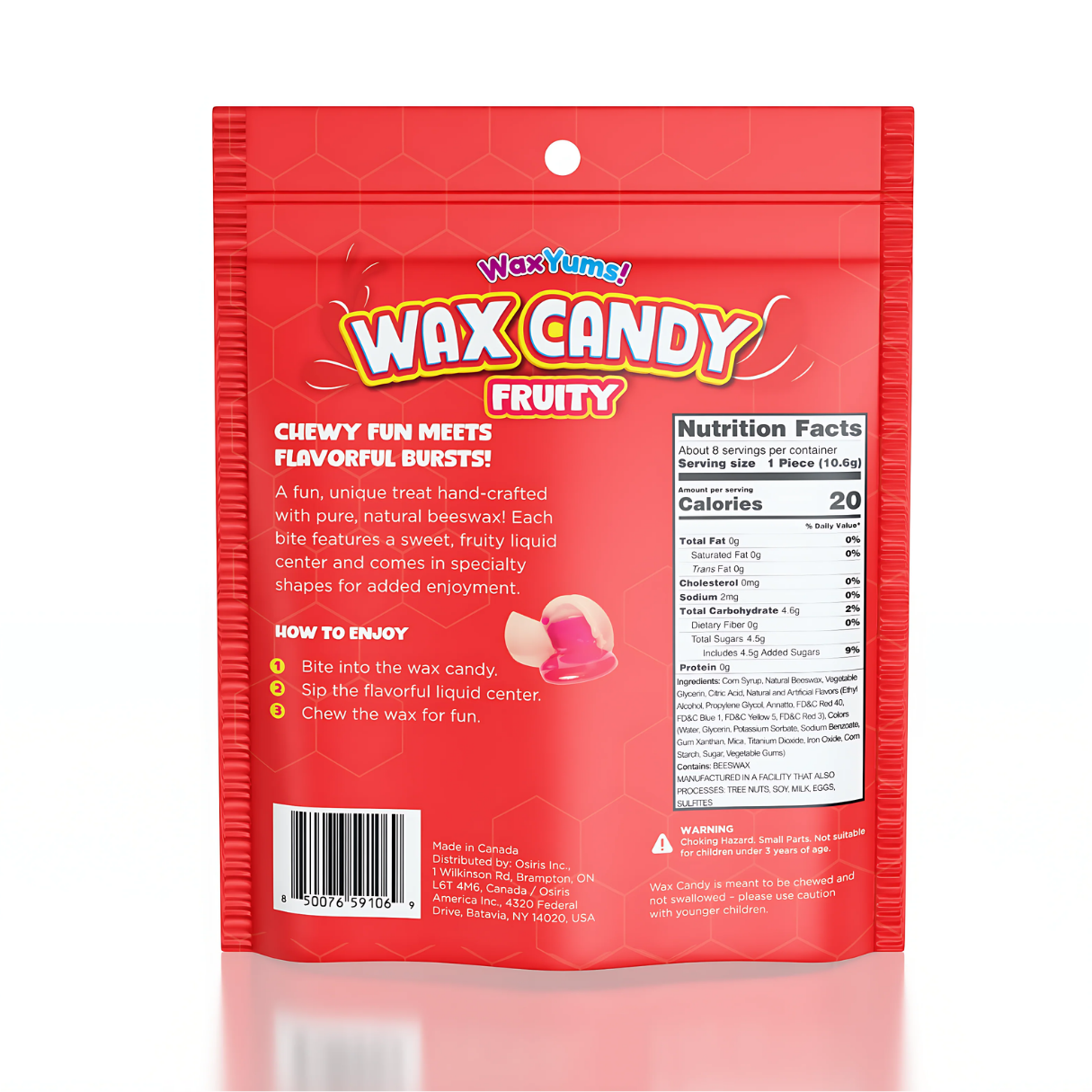 WaxYums! Chewy Gushing Fruity Wax Peg Bag 3oz 12ct
