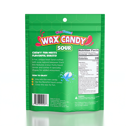 WaxYums! Chewy Gushing Sour Wax Peg Bag 3oz 12ct