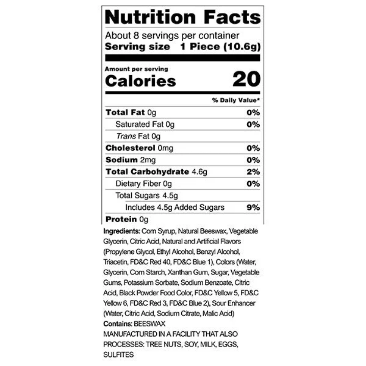 WaxYums! Chewy Gushing Sour Wax Peg Bag 3oz 12ct