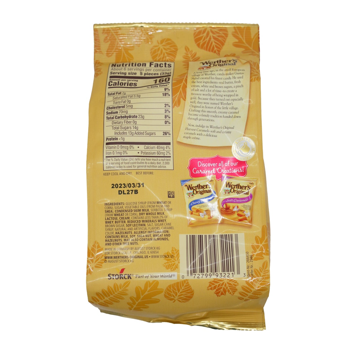 Werther's Soft Maple Creme Caramels Bag 7.4oz - 12ct