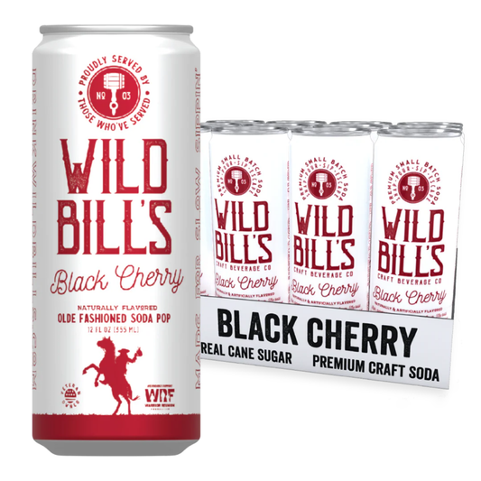 Wild Bill's Black Cherry Craft Soda 12oz - 12ct