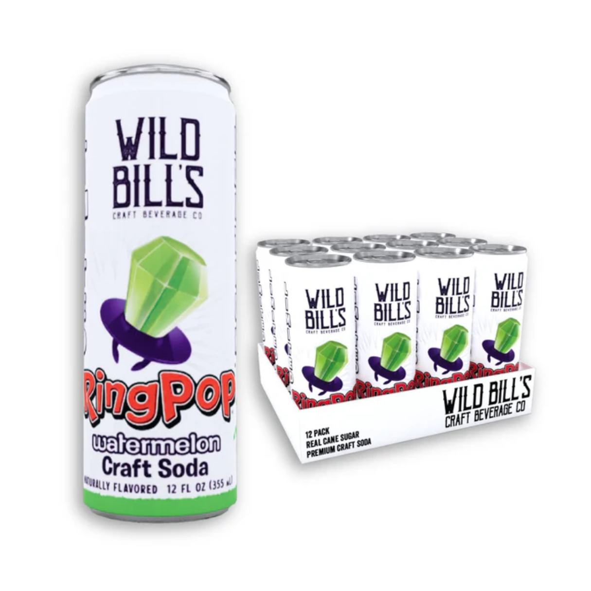 Wild Bill's Craft Beverage Co. Ring Pop Watermelon Soda 12oz - 12ct